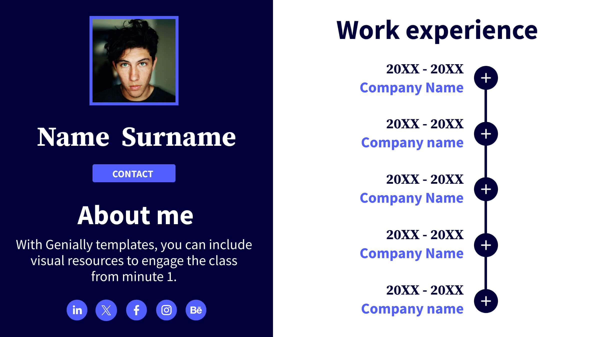 Genial cv ii genially templates